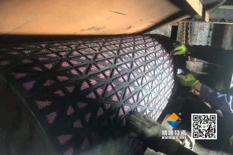 【案例】壹定发陶瓷滚筒包胶：：火电输煤系统耐磨十年验证